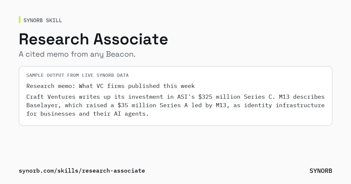 Research Associate: A Cited Memo Before Your Next Meeting